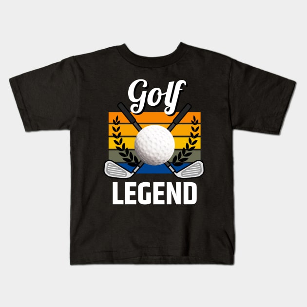 Golf Legend Golfing Golf Ball Funny Golfer Kids T-Shirt by Foxxy Merch